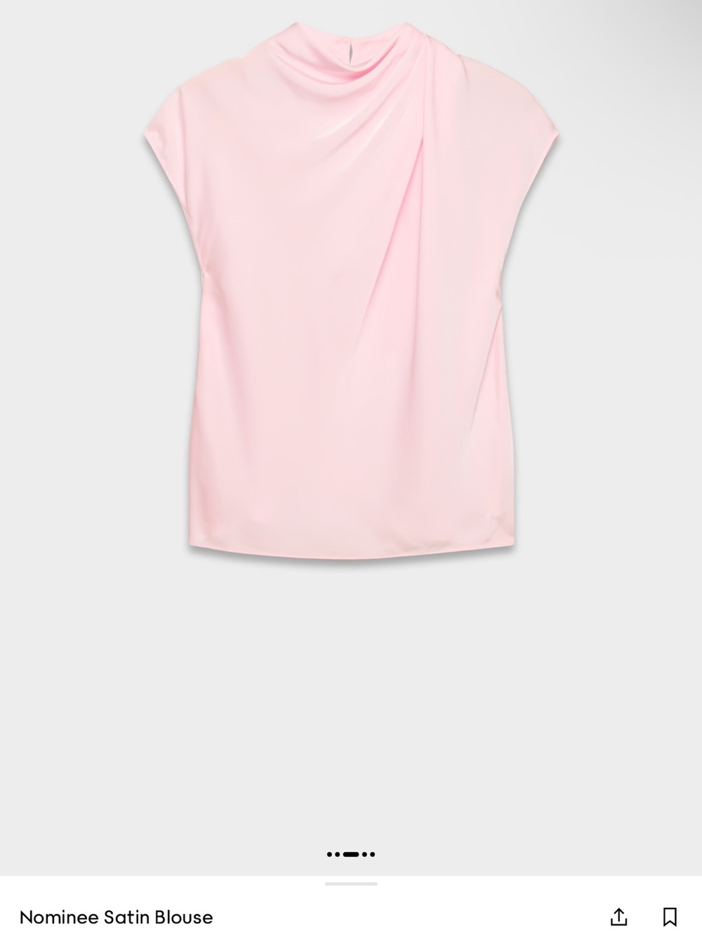 Aritzia Nominee Satin Blouse in Light Pink